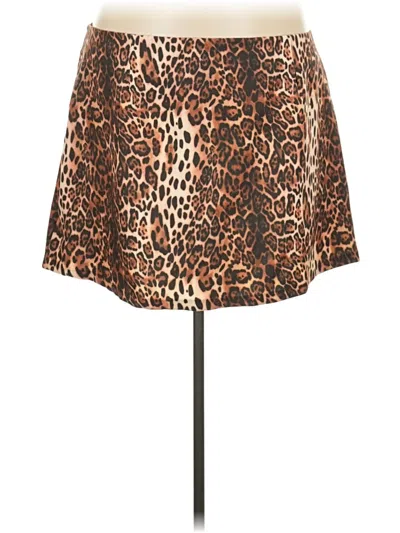Pre-owned Asos Design Faux Leather Skirt In Brown