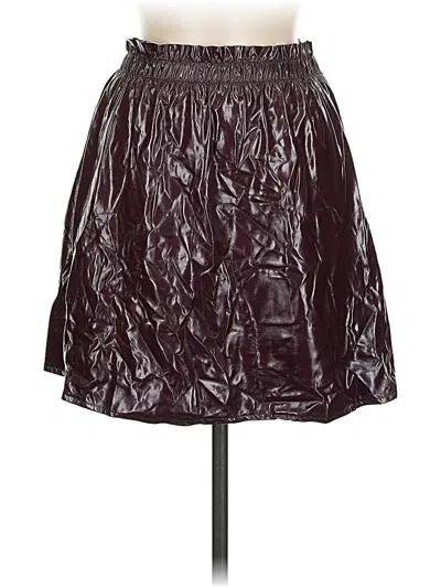 Pre-owned Asos Design Faux Leather Skirt In Burgundy