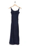 Asos Design Floral Jacquard Midi Slipdress In Blue