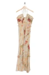 Asos Design Halter Ruffle Maxi Dress In Multi