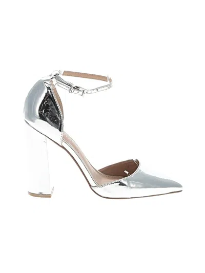 Pre-owned Asos Design Heels In Silver