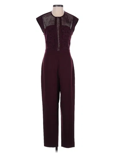 Pre-owned Asos Design Jumpsuit In Burgundy