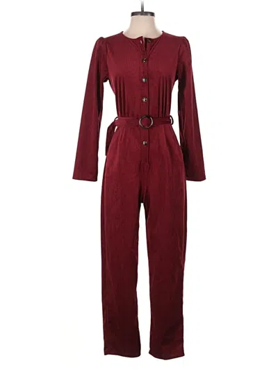 Pre-owned Asos Design Jumpsuit In Burgundy