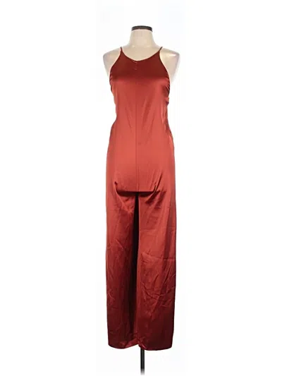 Pre-owned Asos Design Jumpsuit In Burgundy
