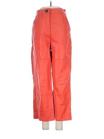 Pre-owned Asos Design Leather Pants In Orange