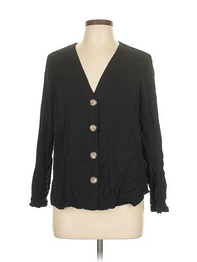 Pre-owned Asos Design Long Sleeve Blouse In Black