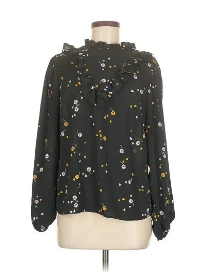 Pre-owned Asos Design Long Sleeve Blouse In Black