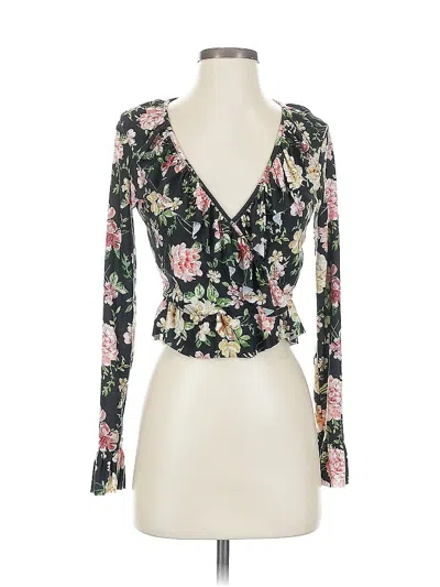 Pre-owned Asos Design Long Sleeve Blouse In Black