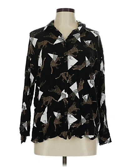 Pre-owned Asos Design Long Sleeve Blouse In Black