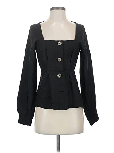 Asos Design Long Sleeve Blouse In Black