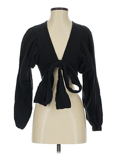 Pre-owned Asos Design Long Sleeve Blouse In Black
