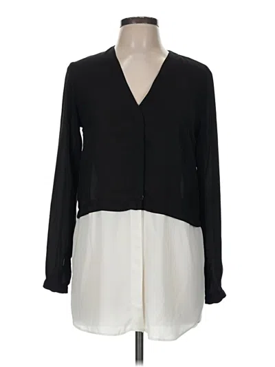 Pre-owned Asos Design Long Sleeve Blouse In Black