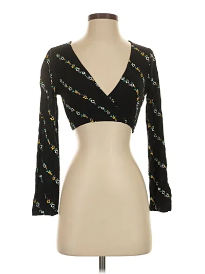 Pre-owned Asos Design Long Sleeve Blouse In Black