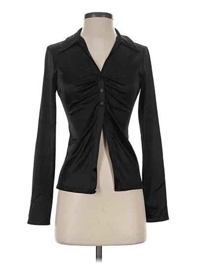 Pre-owned Asos Design Long Sleeve Blouse In Black