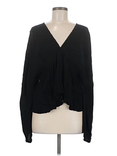 Pre-owned Asos Design Long Sleeve Blouse In Black