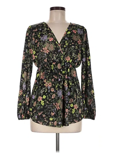 Pre-owned Asos Design Long Sleeve Blouse In Black