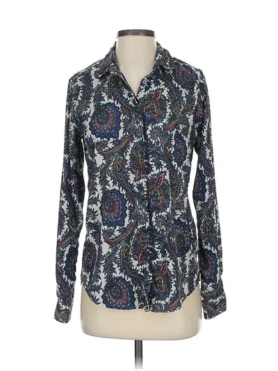 Pre-owned Asos Design Long Sleeve Blouse In Blue