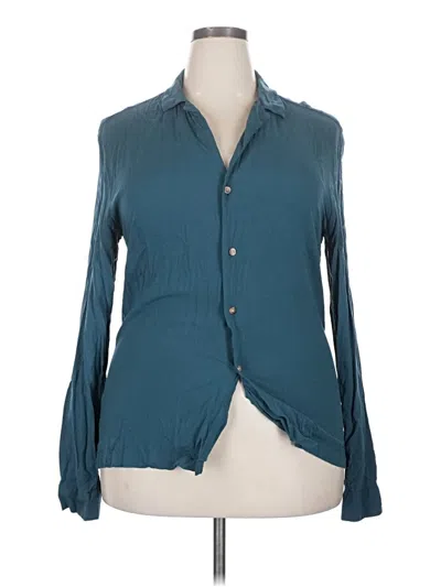 Pre-owned Asos Design Long Sleeve Blouse In Blue