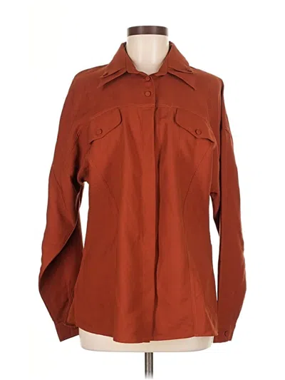 Pre-owned Asos Design Long Sleeve Blouse In Brown