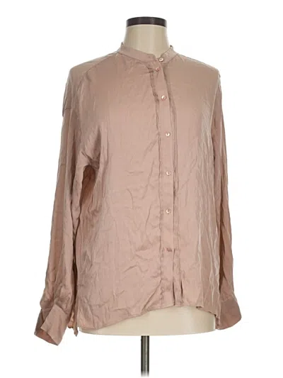Pre-owned Asos Design Long Sleeve Blouse In Brown