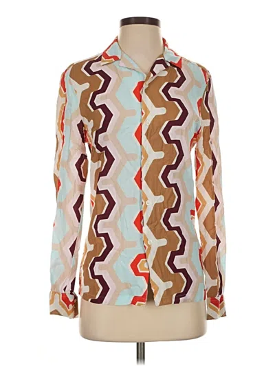 Pre-owned Asos Design Long Sleeve Blouse In Brown