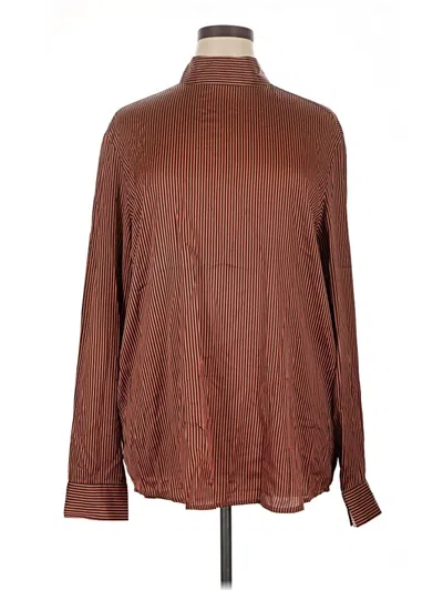 Pre-owned Asos Design Long Sleeve Blouse In Brown