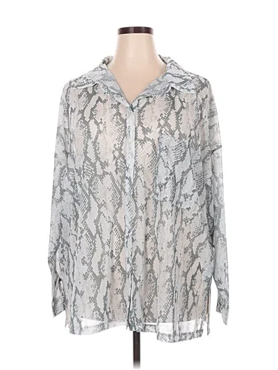 Pre-owned Asos Design Long Sleeve Blouse In Gray