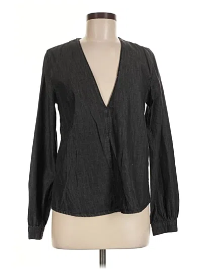 Pre-owned Asos Design Long Sleeve Blouse In Gray