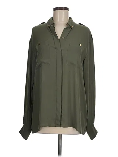 Pre-owned Asos Design Long Sleeve Blouse In Green