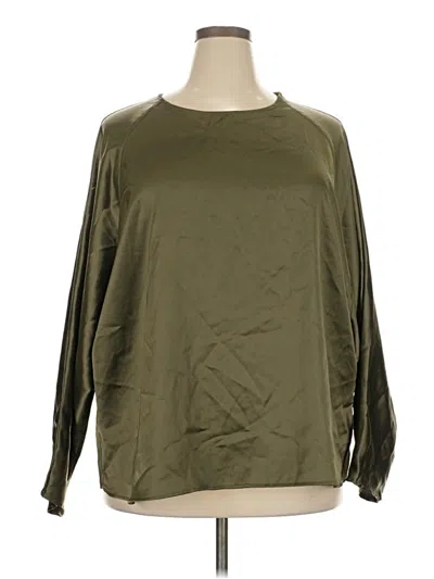 Pre-owned Asos Design Long Sleeve Blouse In Green