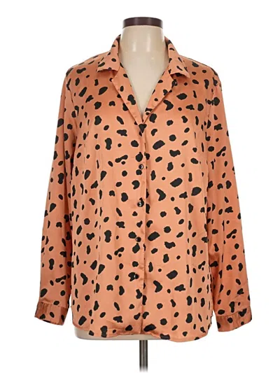 Pre-owned Asos Design Long Sleeve Blouse In Orange