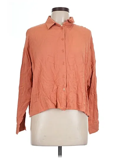 Pre-owned Asos Design Long Sleeve Blouse In Orange