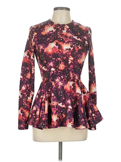 Pre-owned Asos Design Long Sleeve Blouse In Purple