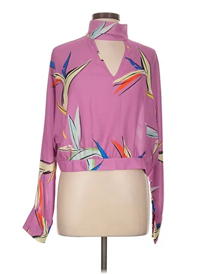 Pre-owned Asos Design Long Sleeve Blouse In Purple