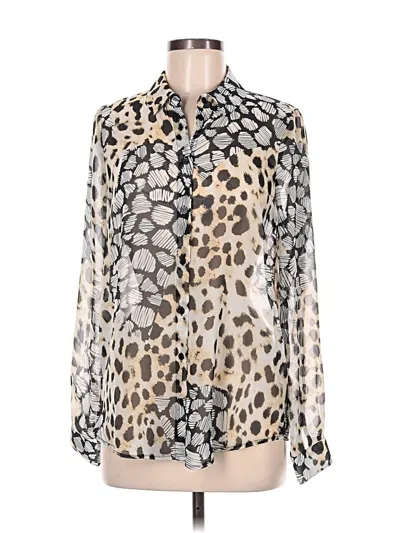 Pre-owned Asos Design Long Sleeve Blouse In Silver