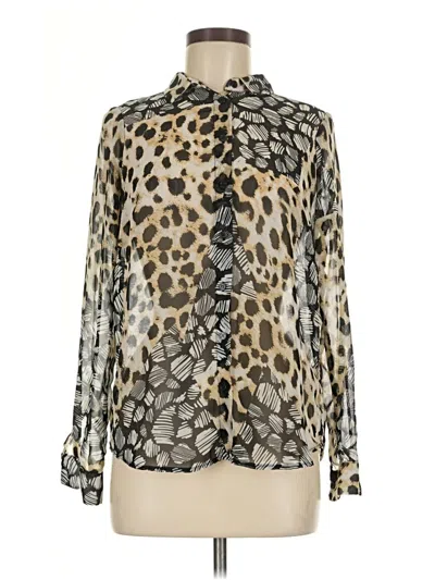Pre-owned Asos Design Long Sleeve Blouse In Silver