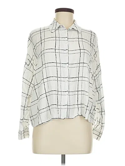 Pre-owned Asos Design Long Sleeve Blouse In Silver