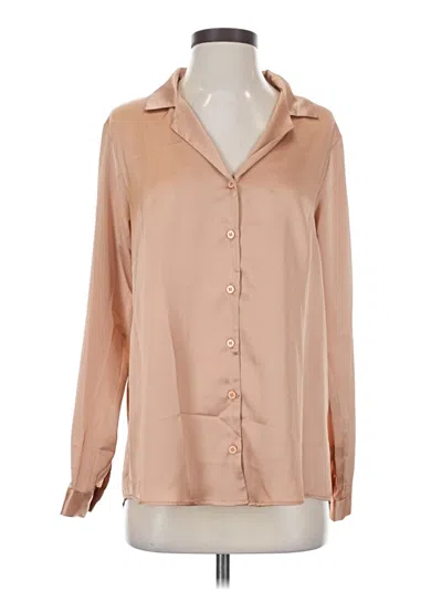 Pre-owned Asos Design Long Sleeve Blouse In Tan