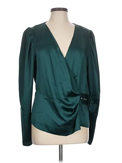 Pre-owned Asos Design Long Sleeve Blouse In Teal