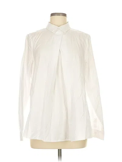 Pre-owned Asos Design Long Sleeve Blouse In White
