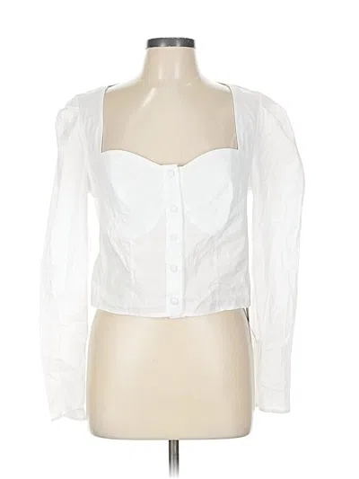 Pre-owned Asos Design Long Sleeve Blouse In White