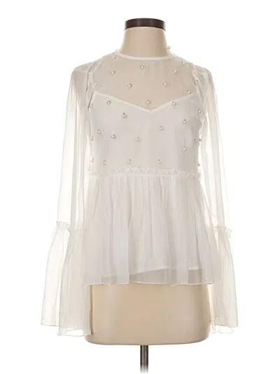 Pre-owned Asos Design Long Sleeve Blouse In White