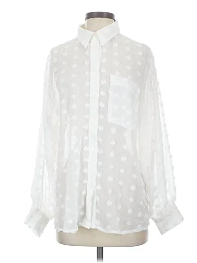 Pre-owned Asos Design Long Sleeve Blouse In White