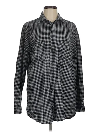 Pre-owned Asos Design Long Sleeve Button Down Shirt In Black