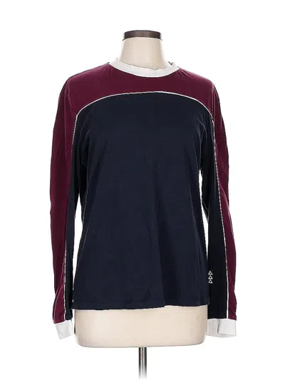 Pre-owned Asos Design Long Sleeve T-shirt In Burgundy