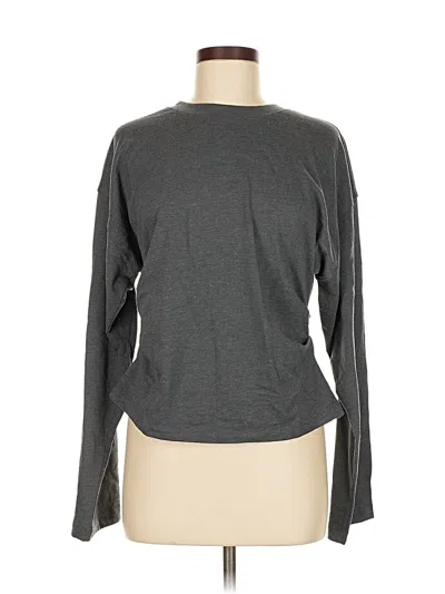 Pre-owned Asos Design Long Sleeve T-shirt In Gray