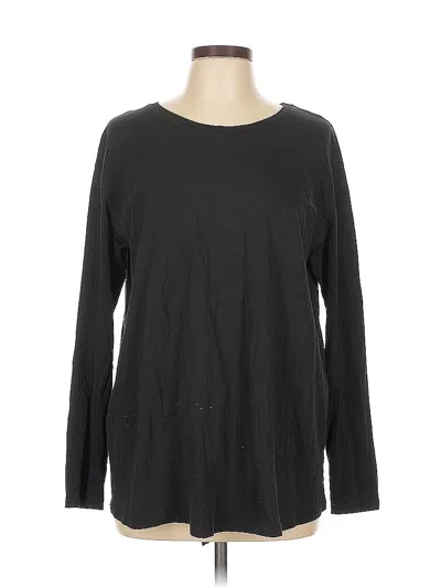 Pre-owned Asos Design Long Sleeve Top Black Crew Neck Tops