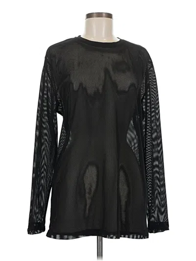 Pre-owned Asos Design Long Sleeve Top Black Keyhole Neckline Tops