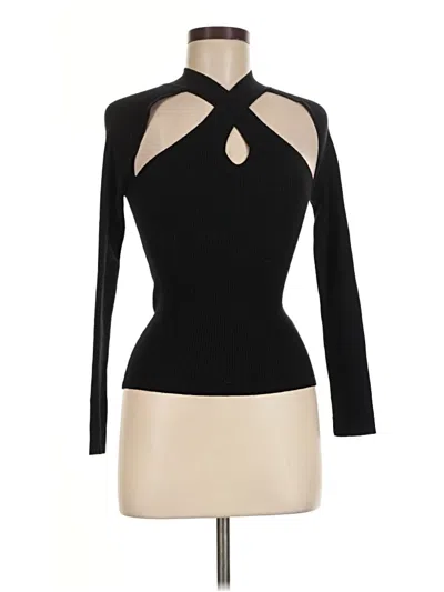 Asos Design Long Sleeve Top Black Keyhole Neckline Tops