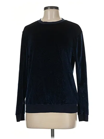 Pre-owned Asos Design Long Sleeve Top Blue Crew Neck Tops